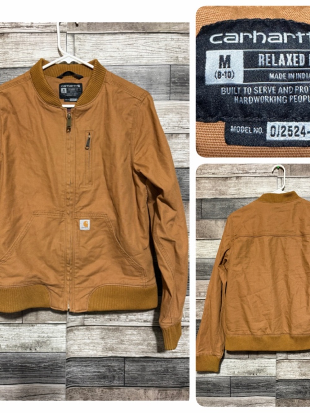Carhartt Rugged Flex Crawford Bomber Jacket Women’s M (8-10) Brown OJ2524-W READ